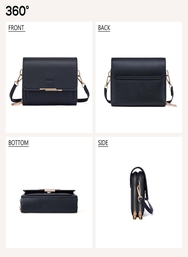 Roulens Small Crossbody Shoulder Bag for Women,Cellphone Bags Card Holder Wallet Purse and Handbags, A-black, Ｓ - Image 4